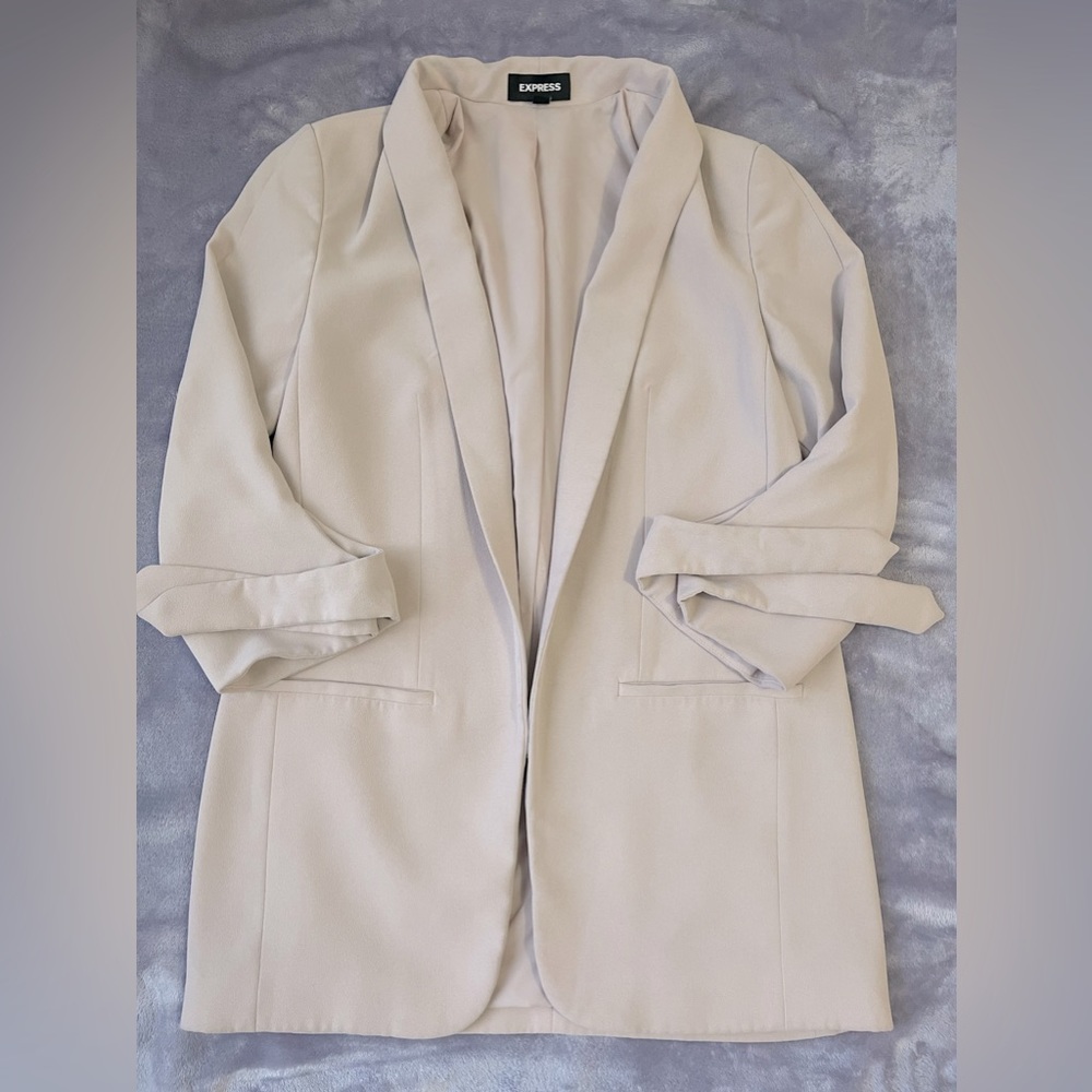 Express Boyfriend Blazer Long Sleeve soft pink mauve